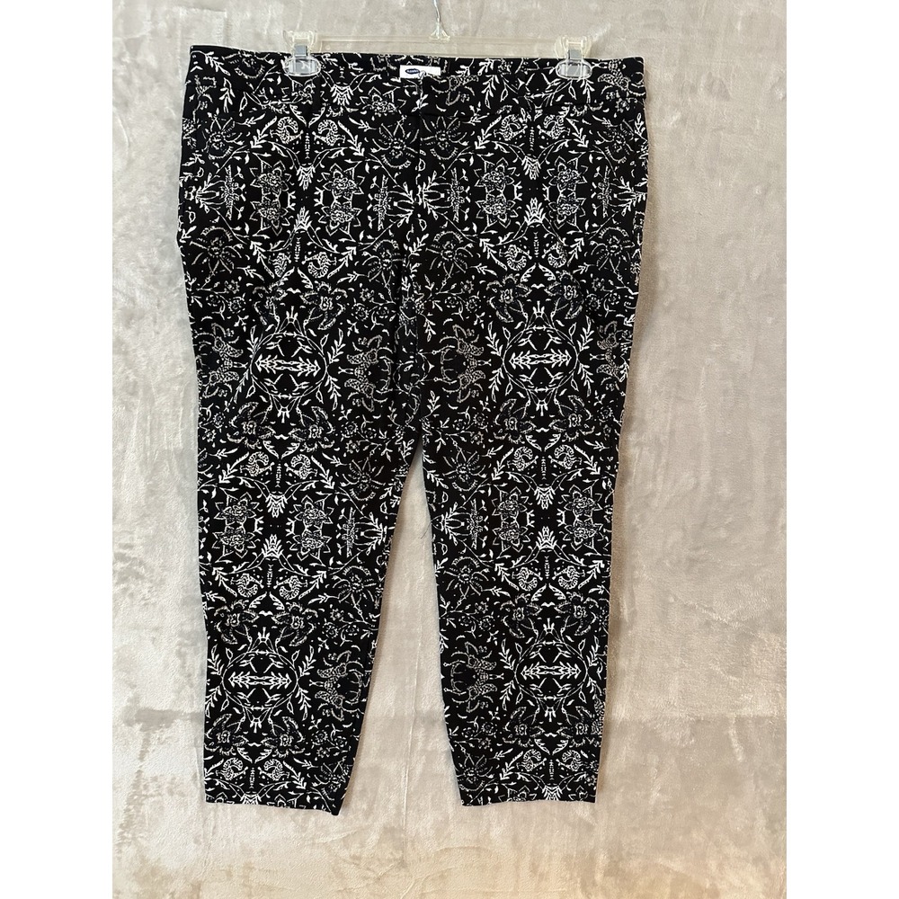 Old Navy Pants The Diva Womens 18 Black Straight Legs Daisy Pants‎ Floral